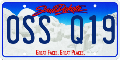SD license plate 0SSQ19