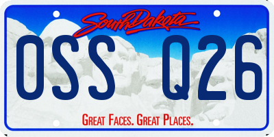 SD license plate 0SSQ26