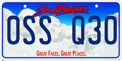 SD license plate 0SSQ30