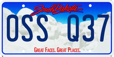 SD license plate 0SSQ37