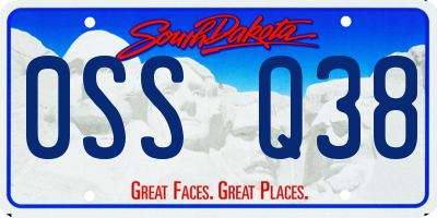 SD license plate 0SSQ38