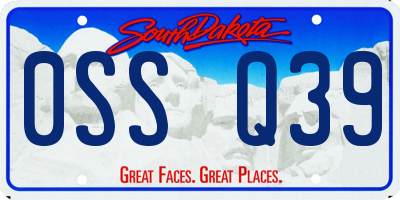 SD license plate 0SSQ39