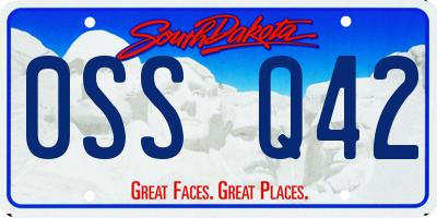 SD license plate 0SSQ42