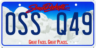 SD license plate 0SSQ49