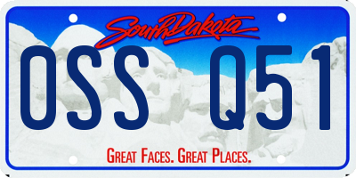 SD license plate 0SSQ51