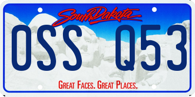 SD license plate 0SSQ53