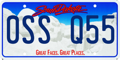 SD license plate 0SSQ55