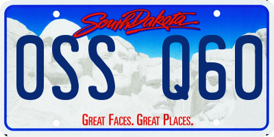 SD license plate 0SSQ60