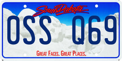 SD license plate 0SSQ69