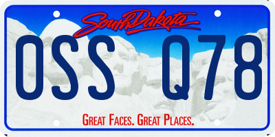 SD license plate 0SSQ78