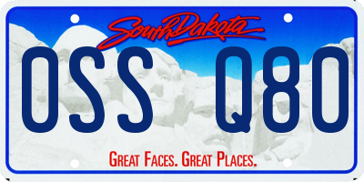 SD license plate 0SSQ80