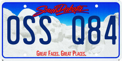 SD license plate 0SSQ84