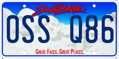 SD license plate 0SSQ86