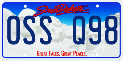SD license plate 0SSQ98