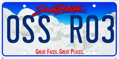 SD license plate 0SSR03