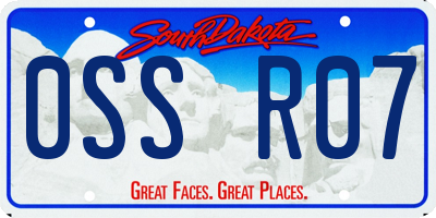 SD license plate 0SSR07
