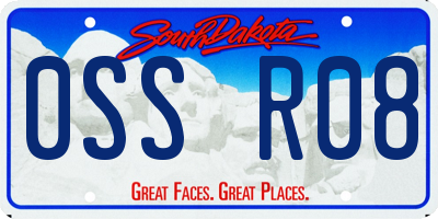 SD license plate 0SSR08