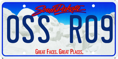 SD license plate 0SSR09