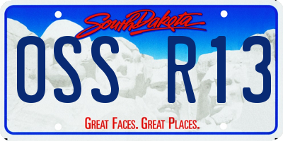 SD license plate 0SSR13