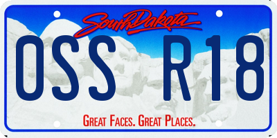 SD license plate 0SSR18
