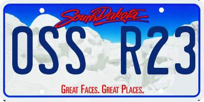 SD license plate 0SSR23