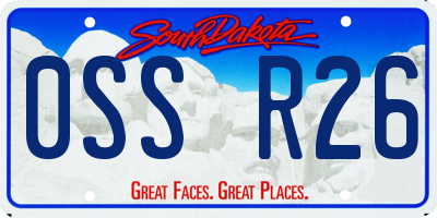 SD license plate 0SSR26