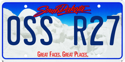 SD license plate 0SSR27