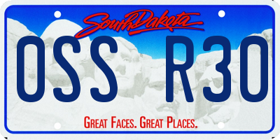SD license plate 0SSR30