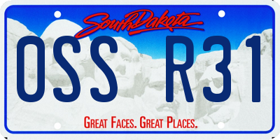 SD license plate 0SSR31