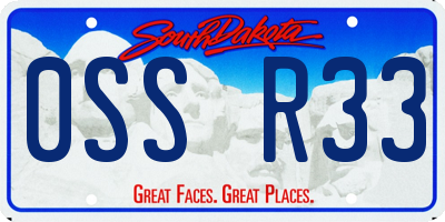SD license plate 0SSR33
