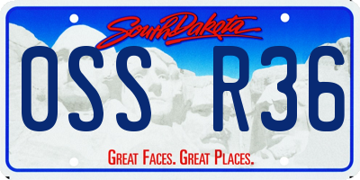 SD license plate 0SSR36