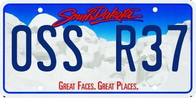 SD license plate 0SSR37