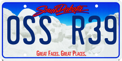 SD license plate 0SSR39