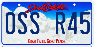 SD license plate 0SSR45