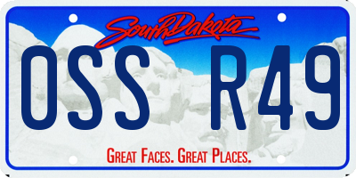 SD license plate 0SSR49