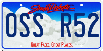 SD license plate 0SSR52
