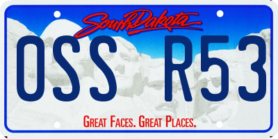 SD license plate 0SSR53