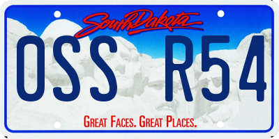 SD license plate 0SSR54