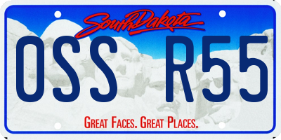 SD license plate 0SSR55