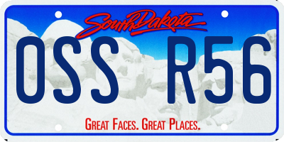 SD license plate 0SSR56