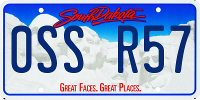 SD license plate 0SSR57
