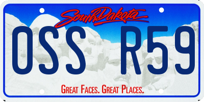 SD license plate 0SSR59