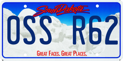 SD license plate 0SSR62