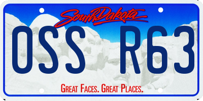 SD license plate 0SSR63