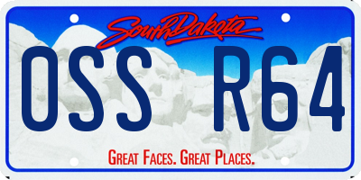 SD license plate 0SSR64