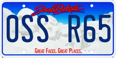 SD license plate 0SSR65