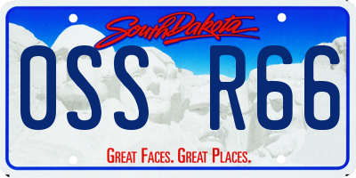 SD license plate 0SSR66