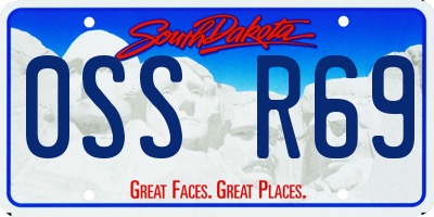 SD license plate 0SSR69