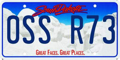 SD license plate 0SSR73