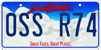 SD license plate 0SSR74
